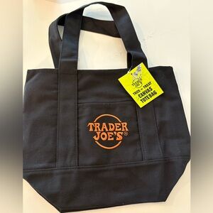 Trader Joe’s mini tote bag black and orange trick or treat canvas bag NWT